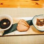 善酒善食 じょう - 珍味3種（もずく、鴨肉、マグロ）