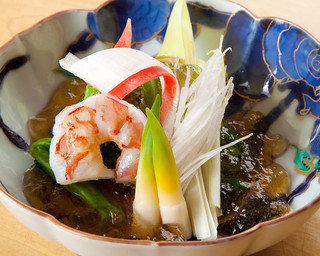 Kappou Ryuuma - 車海老と春の山菜色々美味だしジュレ