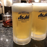 泉門天 - アサヒ生ビール(中) 580円×2