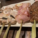 やき鶏 おさ田 - ねぎまとベーコンうずらとしいたけ