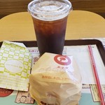 ロッテリア - エッグバーガー ドリンクセット  アイスコーヒーLLサイズ変更 ＆アップルパイ