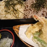 Shounai An - 天ぷら麦きり蕎麦セット