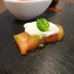 Ristorante Ecru - 前菜盛り合わせ：トマトのゼリー寄せと自家製リコッタ