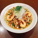 Atsuryokugama Mocchiri Udon Fukumasuya - 7月 海老と香味野菜の贅沢サラダうどん