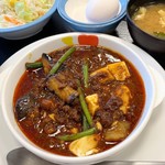 Matsuya - 玉子で食べる四川風 麻婆豆腐定食 650円