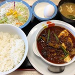 Matsuya - 玉子で食べる四川風 麻婆豆腐定食 650円
