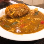 CoCo壱番屋 - チキンと夏野菜カレー プラス メンチカツ