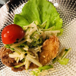 あけみ寿司	 - "鰈の立田揚げ しその香りで"
            山芋や水菜とあえてサクサクのカレイは絶品です！