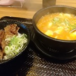 カルビ丼とスン豆腐専門店 韓丼 - ミニカルビ丼とスンドゥブ