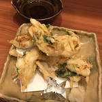 とんがらし - 白海老の寄せ揚げ  天つゆ&塩