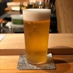 焼き鳥 とりら - 先ずは生ビールで乾杯！