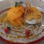 ラトラス - 2012年１月 蜜柑のコンポートとエスプーマ、シャーベット　ココナッツとミントのムース