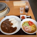 Ki Rakuen - 牛タンカレーライス、冷やしそうめんセット（ランチ）