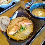ラーメン おこじょ - 富山県産白海老の冷製つけ麺(チャーシューバージョン)@1000