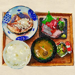 Atami Ginza Osakana Shokudou - おさかな酒場定食 刺身と煮魚