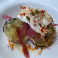 レストラン ラ・マーレ - 【2019.7.28】茄子のタピオカ粉揚げギリシャ風。