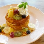 Fruit Pancakes (with lilikoi mango sauce)