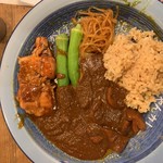 もうやんカレー - バイキング¥1080やや悪い盛り付け例