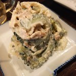 金町製麺 - 蓮根と苦瓜のツナマヨ和え