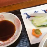 揚げたて天ぷら はまだ - 満腹天ぷらご膳についていたイカの刺身