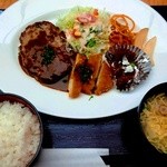 キッチンスタイルロケットカフェ - ランチ（ハンバーグデミソース＆ポークカツ）