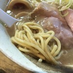 縁乃助商店 - 味玉ポタチキそば
            麺は中太麺