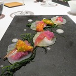 レフェルヴェソンス - 夜涼～帆立・フレッシュトマト・おかひじき・茗荷・ラディッシュ・こぶみかんの葉