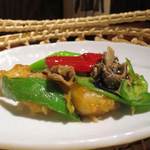 蓮香 - 新疆高級キノコ<巴楚茹>とエビ塩炒め