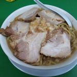 ラーメン つけ麺 今を粋ろ - （2012.1.28）ラーメン大盛りカタメン・トッピング豚、ヤサイ抜き・アブラましまし・ニンニク別皿少なめ