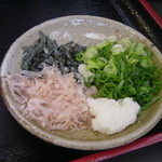 手打 神代そば - 釜揚げの薬味