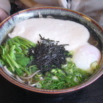 手打 神代そば - 山かけそば（地元産）１０１０円＋せり１００円