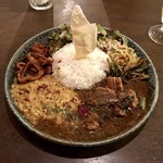 curry bar nidomi - ［2019/08］夜のおまかせnidomiカレー『混盛』(1180円)