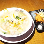肉太郎 - 野菜タンメン、唐揚げ(2ケ)