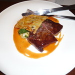 ビストロオカジ - プラス1000円で黒毛和牛ランプ肉のステーキ　