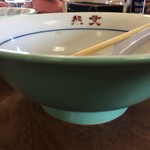 支那そば 熊文 - 青いラーメン丼