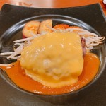 鉄板焼　宮地 - 焦がしチーズデミグラスハンバーグ