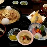 岡崎茶寮 豆狸 - 黒豆風味天ざるそば御膳 1890円