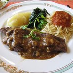 ステーキハウス 錦南 - 薄切り肉のキノコソース