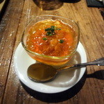 オー・ペシェ・グルマン - 人参のムース、ウニ・コンソメジュレ添え700円