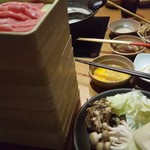 しゃぶしゃぶ温野菜 - お肉のタワー