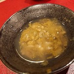 鮨菜 和喜智 - 蒸しアワビの下には肝のリゾット