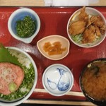 Tsukiji Shokudou Genchan - ねぎとろ丼唐揚げセット 994円