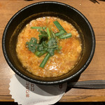 Kokusangyuu Yakiniku Kuidon - カルビクッパは高い方のメニューしか頼めないので、カルビスープにご飯投入。