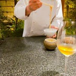 イチリン ハナレ - シェフに面を入れてもらう