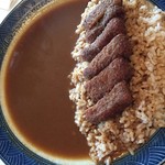 辛口カレーの嵯峨 - ポークカツカレー大盛680円(マイルド)玄米ご飯