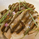 スゥリル - あちきの前菜　筍、蓮根、独活のグレッグ　ホタテとミル貝を添えて