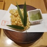 おばんざい・炙り焼き・酒 菜な - 丹波産 白いとうもろこしのかき揚げ