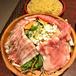 桜庵　サクラダイニング - 料理写真:彩り野菜のしゃぶしゃぶセット & ラーメン