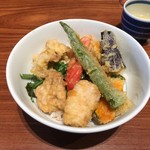 圓 弁柄 - 鱧と夏野菜天丼