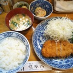 嵯峨乃 - とんかつ定食 900円(税込)(2019年8月16日撮影)